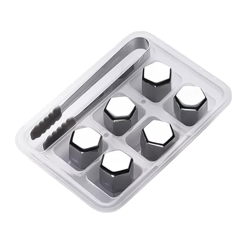 Cubo de whisky de acero inoxidable – de refrigeración reutilizables, bebidas frías de metal | Juego de barra de alta eficiencia, reemplazo de hielo para bebidas repetibles, sustituto de hielo