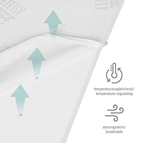 roba Laufgittermatratze 6 eckig - safe asleep - Baby Matratze für Laufgitter / Laufstall - Laufgittereinlage mit abnehmbarem Jacquard Bezug