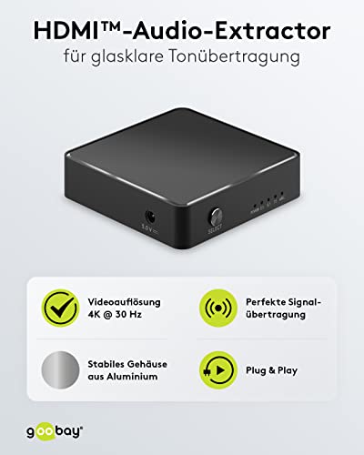 Extractor HDMI audio Goobay 58469 convertidor analógico con salidas Toslink y Jack para TV 5