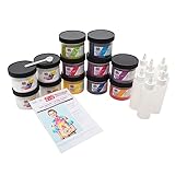 S&S Worldwide Color Splash Tie Dye Kit With 8 Permanent Colors, Soda Ash, Squeeze Bottles - Colorfast, No Fade - Cold Water Tie Dye Powder, Bulk Party Set for Large Groups, Makes Up To 1000 Projects