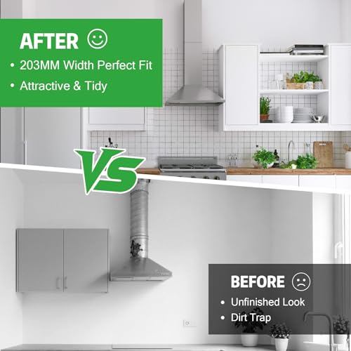 31.5" x 8" x 6.7" Range Hood Chimney Extension, Adjustable Chimney 31.5-63 IN, 203MM Width Stainless Steel Range Hood Chimney Extension, Extend Ventilation Reach, Universal Fit For Most Kitchens by MTAEI - Image 6