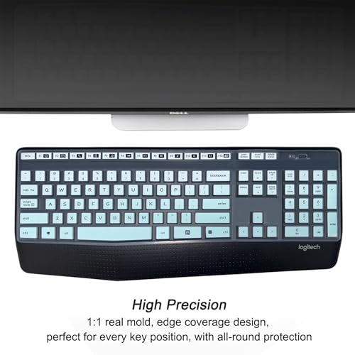 Funda de teclado de silicona verde para Logitech MK345, ideal para estudiar o teletrabajar 6