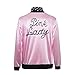 1950s Women Lady Girls Pink Satin Jacket Halloween Cosplay Costume Fancy Dress Coat with Neck Scarf (Large, Pink 01)