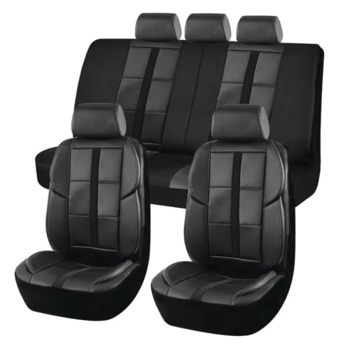 Housses de siège de voiture universel en cuir 3D avec banquette arrière fendue