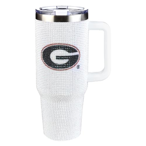 Image of The Memory Company Officially Licensed 40oz White Bling Game Day Tumbler, University of Georgia