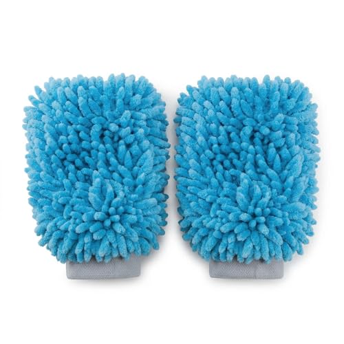 Image of Neodrift 'ShineMitts' 1800 GSM Microfiber Car Wash Mitt - Set of 2 | Double-Sided Chenille Cleaning Gloves | Super Absorbent Scratch-Free Car Mitt | Lint-Free Gloves for Interior & Exterior Cleaning
