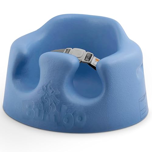Image of Bumbo Baby Floor Seat, Portable Sit Up Activity and Eating Chair, Powder Blue