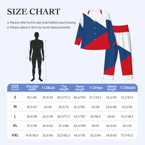 Pyjama drapeau République tchèque col cranté et vêtement de nuit léger