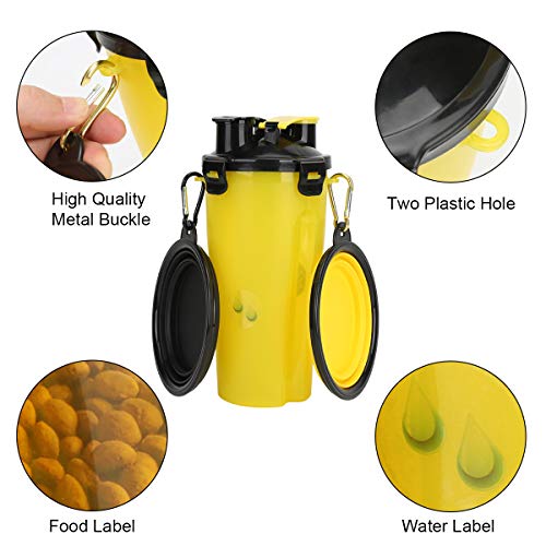 image for Okelon 2-in-1 Portable Dog Water Bottle with Collapsible Bowls for Sma