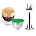 i Cafilas Pojemnik do kawy wielokrotnego użytku ze stali nierdzewnej do ekspresów Dolce Gusto z łyżką i szczotką (kapsułka do kawy + ubijak + uchwyt na strąki)