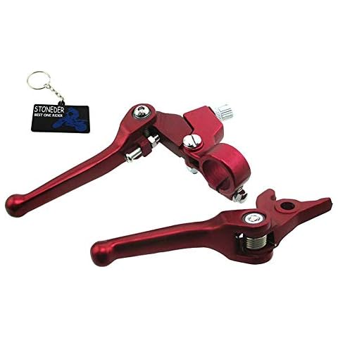 STONEDER Red Handle Clutch Brake Lever For Chinese Dirt Pit Bike Thumpstat Atomik Stomp Cover