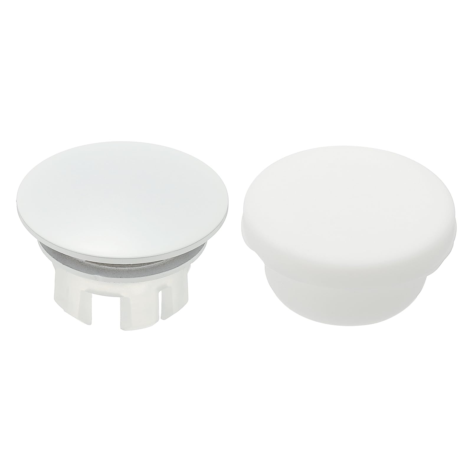 sourcing map 2Pcs Sink Overflow Ring, Round Caps White/White