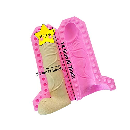 Wyd 3D Sexy Men's Genital Organs Silicone Molds Funny Sexy Penis Silicone Molds Sex Fun Fondant Creative Cake Making Molds Diy Candle Soap Making(Size:m) #TOP6