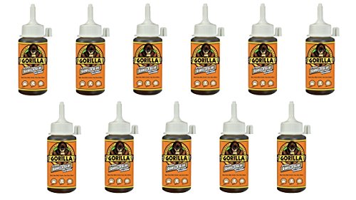 Gorilla Original Waterproof Polyurethane Glue, 4 ounce Bottle, Brown, (Pack of 11)