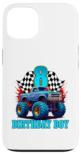8° compleanno retrò Monster Truck 8 anni ragazzi ragazze bambini Custodia per iPhone 13