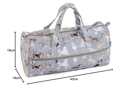 Hobby Gift Exklusive Stricktasche, Graue Hunde