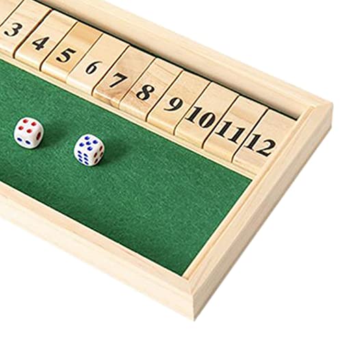zalati Shut The Box Regal Dice Game 12 Numbers with 2 Dices Classics Tabletop Game for Adult Bar Pub Party Travel Math - Image 3
