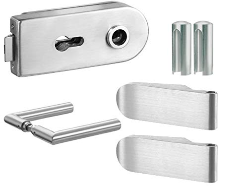 Glastürbeschlag Set Studio abgerundet 2-tlg. DP 415 PZ Edelstahl matt