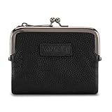 Montana West Wrangler Women's Wallet RFID Blocking Wallets Small Bifold Credit Card Holder with Kiss Clasp Black