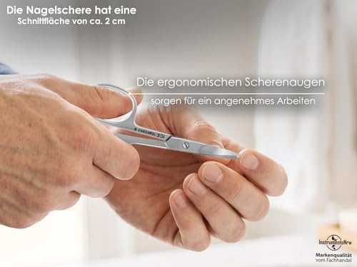 Nagelschere gebogen mit Scharfer und Präziser Schnittfläche Edelstahl Rostfrei Maniküre Pediküre Schere zum Schneiden von Finger- und Fußnägel 9,5 cm