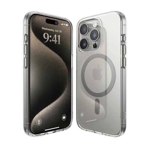 elago Magnetic Hybrid Clear Case Compatible with iPhone 15 Pro Case, Compatible with MagSafe, PC + TPU Hybrid Technology