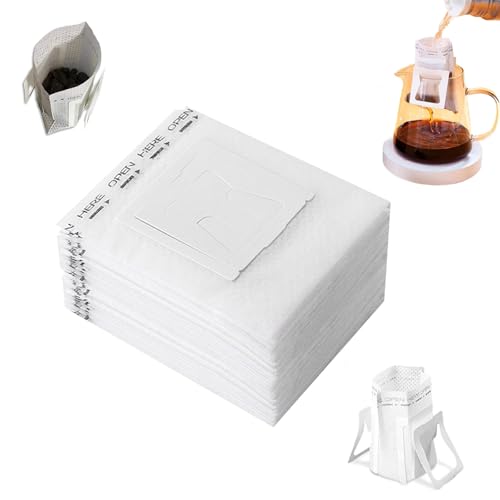 50 Piezas Filtros de Café Portátil Bolsa de Café para Colgar en la Oreja Filtros de Café de Papel para Viajes Oficina Viaje Camping