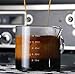 Glas Kaffee Messglas 2 Stück Espressoglas Espresso Messbecher 75ml Kaffeeglass mit Griff Shotglas mit Doppelauslauf Milchbecher Messen Kaffeebecher Hitzebeständig Glasmessbecher Barista Barkeeper