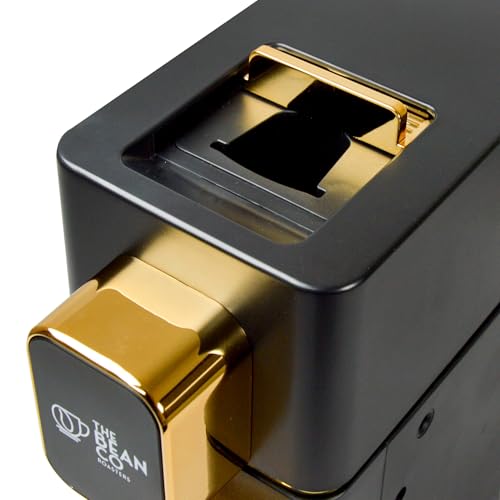 Image of THE BEAN CO Coffee Capsule Machine with a milk tank attachment | Espresso Coffee Maker | 19 Bar Pressure | | Compatible with Nespresso Pods (Black)