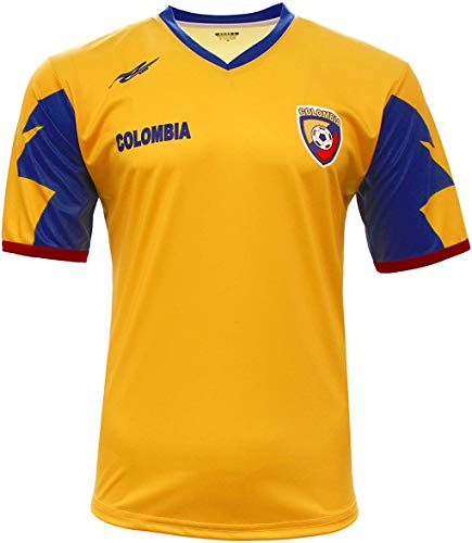 Colombia New Yellow Jersey by Arza 100% Polyester (Medium), Yellow, Size Medium