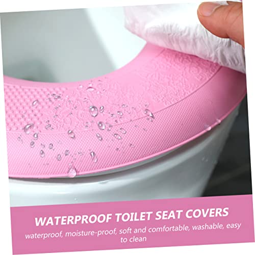 Cabilock 2 Stück Toilettenmatte Toilettensitzkissen Tragbares Sitzkissen Fuzzy Toilettensitzbezug Reisesitzkissen Komfortsitzkissen Dickes Badezimmerkissen Wiederverwendbare – Bild 4