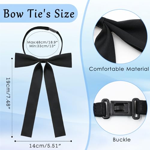 Image of Luckyvestir Mens Bow Tie, Western Ties for Men, Black Bowtie for Women, String Colonel Ribbon Tie for Party Prom Wedding