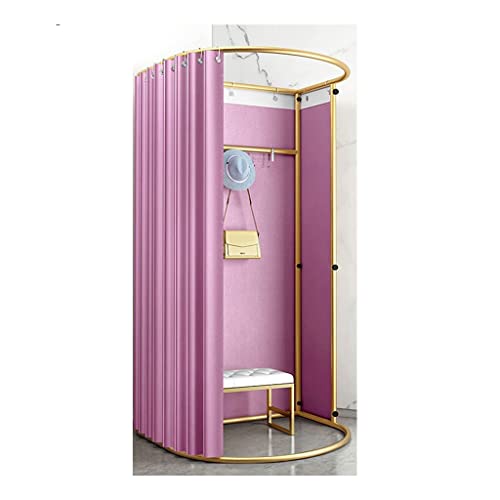 SIAMZYWV Ring Rack Fitting Room, Portable Dressing Room Frame with Curtain and Hook, Changing Room for Clothing Store, Boutiques, Office