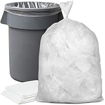 Plasticplace 56 Gallon Trash Bags - Clear High Density Garbage Bags - Heavy Duty, Scent-Free, Large Trash Can Liners for Kitchen, Commercial, Garden Use 16 Microns, Leak-Proof, 43" x 48" 150 Count