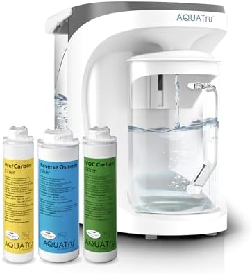 AquaTru Carafe | Countertop Water Purifier with Exclusive 4-Stage Ultra Reverse Osmosis Technology (No Plumbing or Installation Required) | BPA Free…