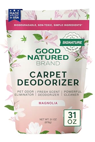 Image of Good Natured Brand | Carpet Freshener & Deodorizer Powder | 31 oz Pet Odor Eliminator for Strong Odor & Pet Urine | Fresh Natural Magnolia Scent | Safe for Homes with Pets