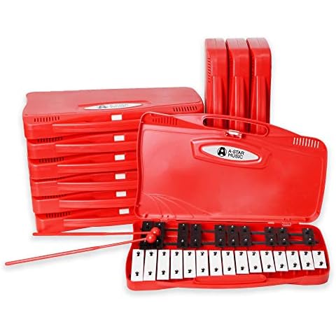 A-Star 25 Note Soprano Glockenspiel in Red Case Cover