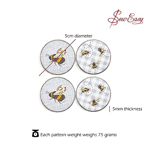 Sew Easy Pattern Fabric Weights - for Sewing Crafts, Pattern Cutting, Dressmaking, Tailoring, Quilting, 4 x 75g, Bees - Image 3
