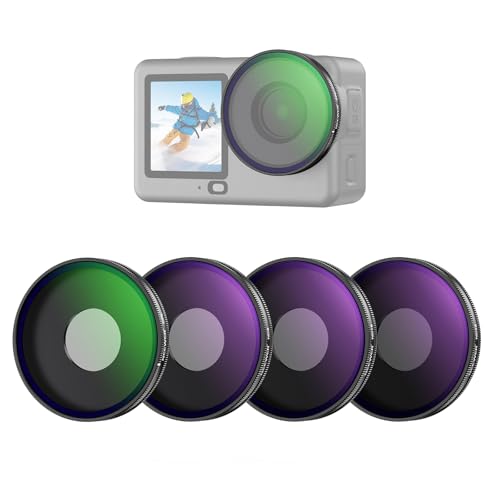 Image of NEEWER CPL + ND Filter Set Compatible with DJI Osmo Action 6 Only, 4 Pack ND8 /16 /32 Adjustable Circular Polarizing, Lens Polarizer, Screw On Multicoated Action Camera Photography Accessories, FL-B100
