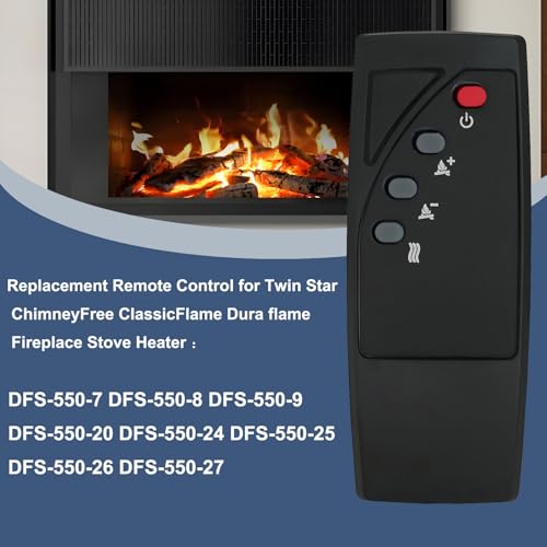 Télécommande de rechange compatible avec Twin Star ClassicFlame DFS-550-8