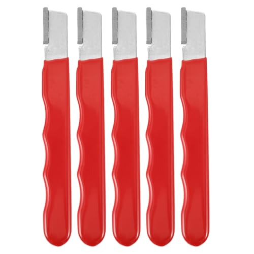 jojofuny 5pcs Garden Tool Sharpener, Portable Knife Sharpener for Kitchen Knives, Garden Pruners, Scissors, Tree Branch Trimmers, Red Alloy Steel, 4.92 Inch