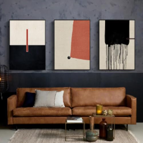 Peinture géométrique sur toile XINBAO triptyque abstrait salon 50x70 cm
