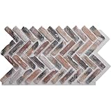 EverStone Herringbone Faux Brick Panel, 46 1/2'W x 25 1/4'H x 1'D, Farmhouse Color