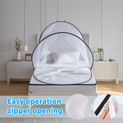 LINSOCLE Moskitonetz Pop Up, 200 x 80 x 56 cm Faltbares Mückennetz, Tragbares Campingzelt Moskitonetz Bett für Bett, Reisen,Outdoor Campin Bequem, Schnell und Tragbar