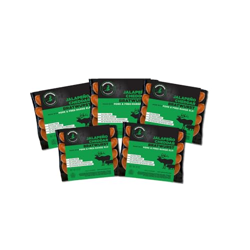 Charcutnuvo: Smoked Pork and Elk Jalapeno Cheddar Bratwurst - 5-Pack