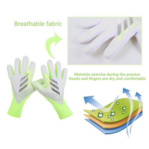 XSQD Transpirable Guantes Portero, Guantes Para Niños Uso De Látex Grueso Y Látex Antideslizante, Guantes Portero Futbol, Talla 7/8/9/10, Adecuada Para Atletas Y Principiantes(Verde 8 Yardas) - imagen 4