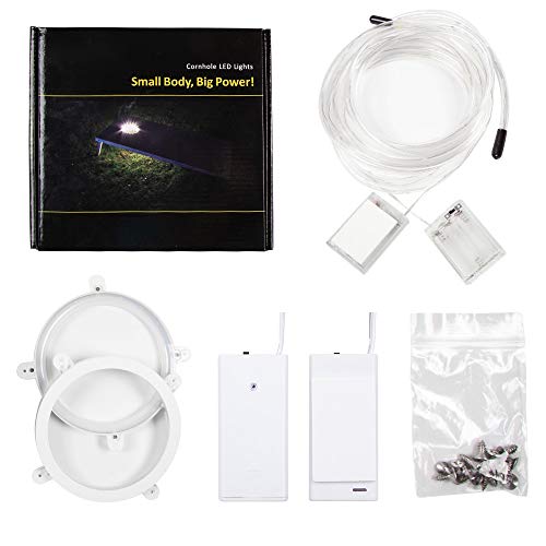 Blinngo Cornhole Lights, Cornhole Led Lights fit for Cornhole Boards, Cornhole Bags, Backyard Bean Bag Toss Game, Two White Cornhole Rings Lights and Two Cornhole Edge Lights - Thumbnail 4