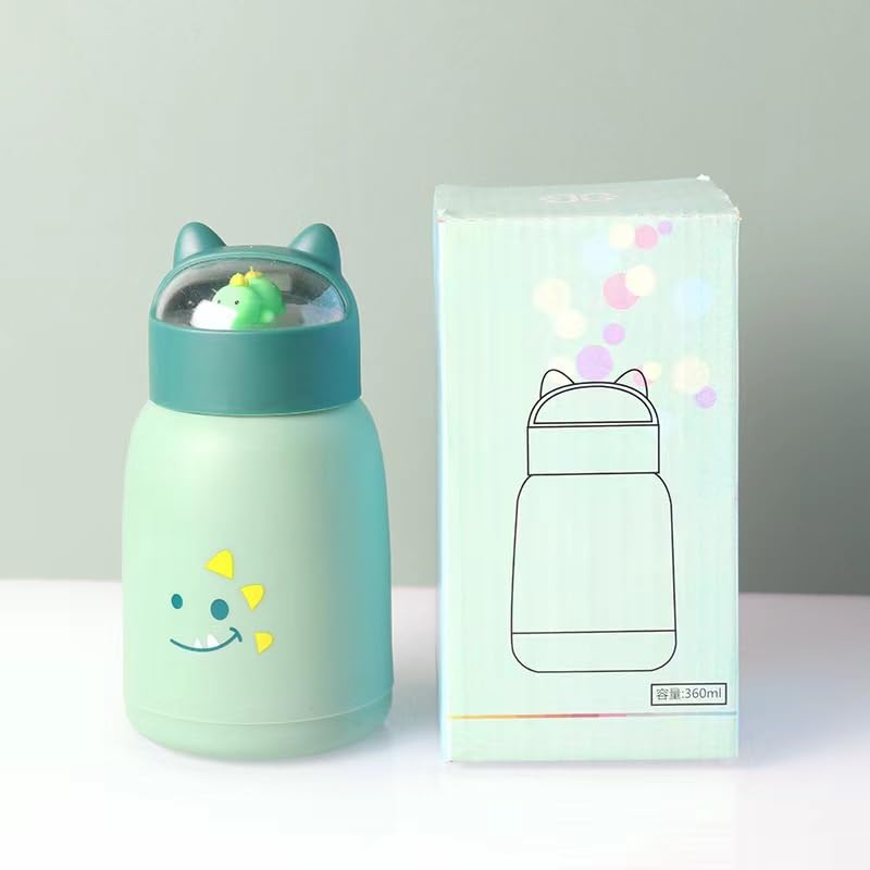 Avastro Cartoon Printed Glass Water Bottle for Kids, 350ml, Stylish Sleeve, Spill Proof Cover, Pack of 1