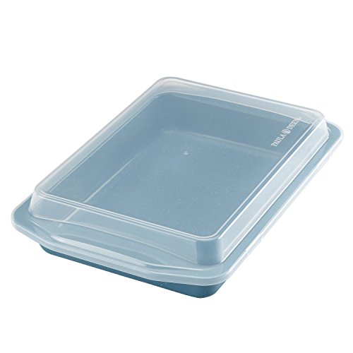 Paula Deen Speckle Bakeware Nonstick Baking Pan With Lid / Nonstick Cake Pan With Lid, Rectangle - 9 Inch x 13 Inch, Blue