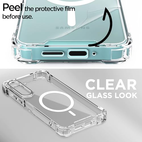Image of Pikkme Back Cover for Samsung Galaxy A16 5G Mag-Safe Shockproof PC + TPU Protective Case Magnetic Support Bumper Case (Transparent Mag-Safe)