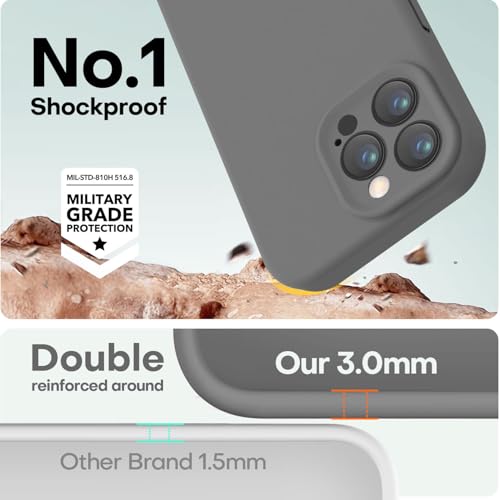Image of LOVE 3000 Designed for iPhone 15 Pro Case, Premium Silicone with [Soft Anti-Scratch Microfiber Lining] Shockproof Protective Phone Case for Men Women Girls 6.1 inch, Dark Grey